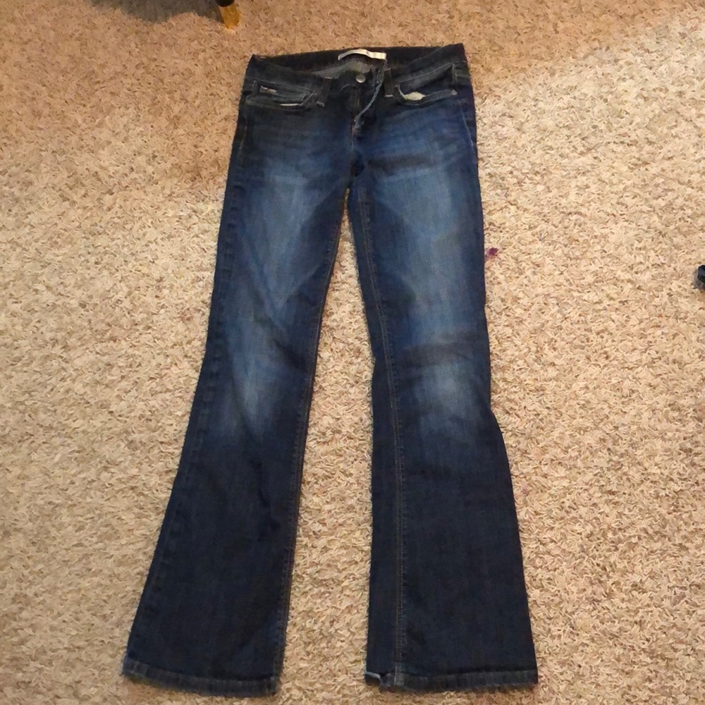 Joes dark denim low rise flare jeans women’s 25